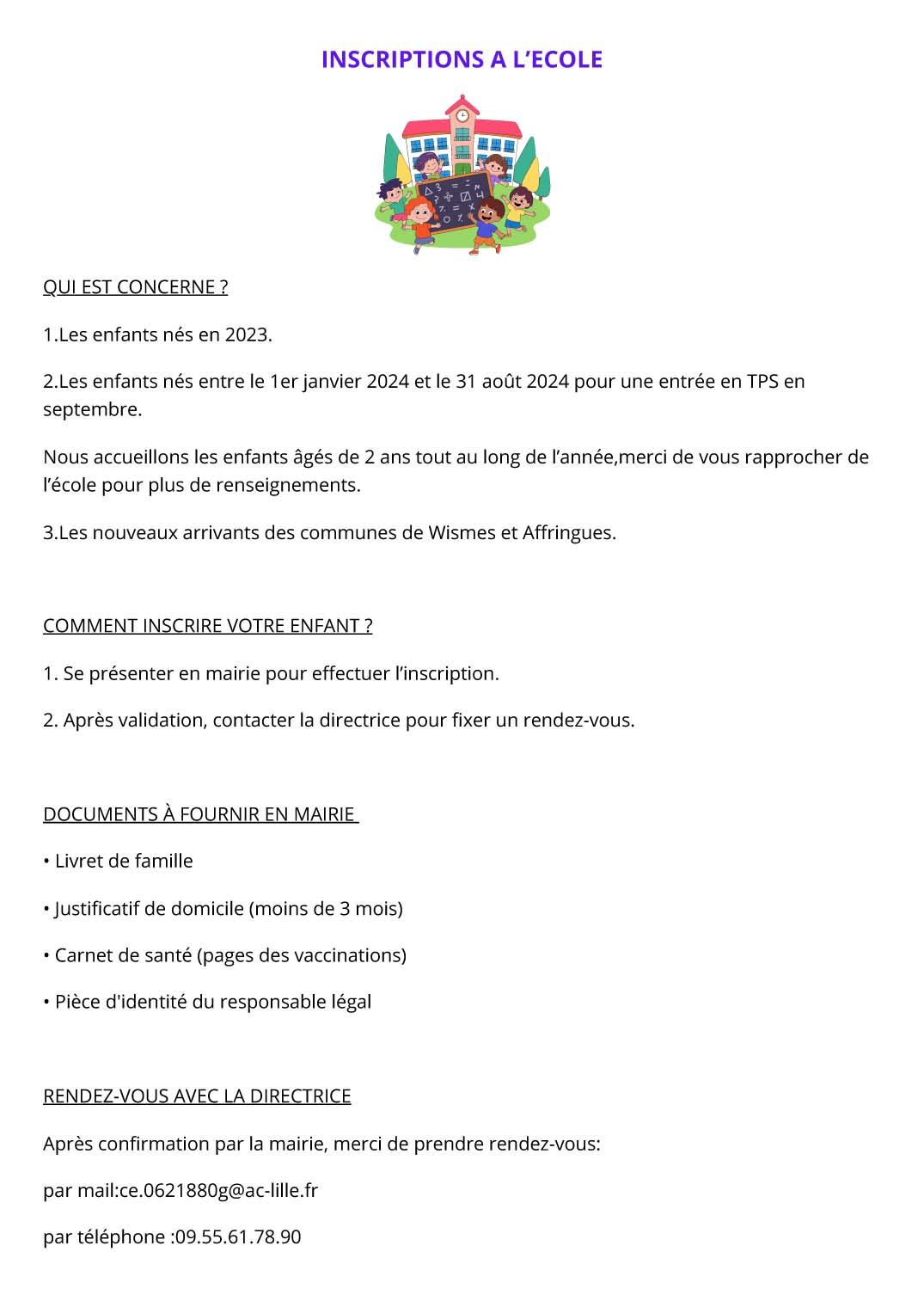 Comment inscrire votre enfant