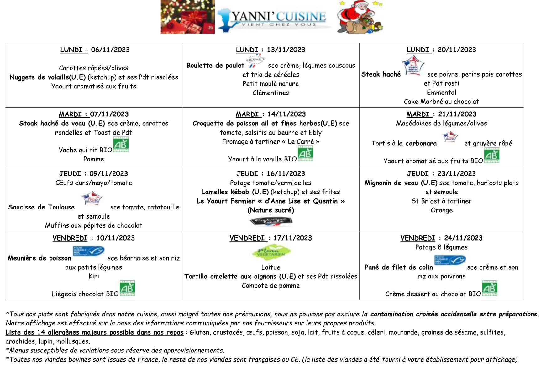 Menu scolaire novembre decembre 2023 1